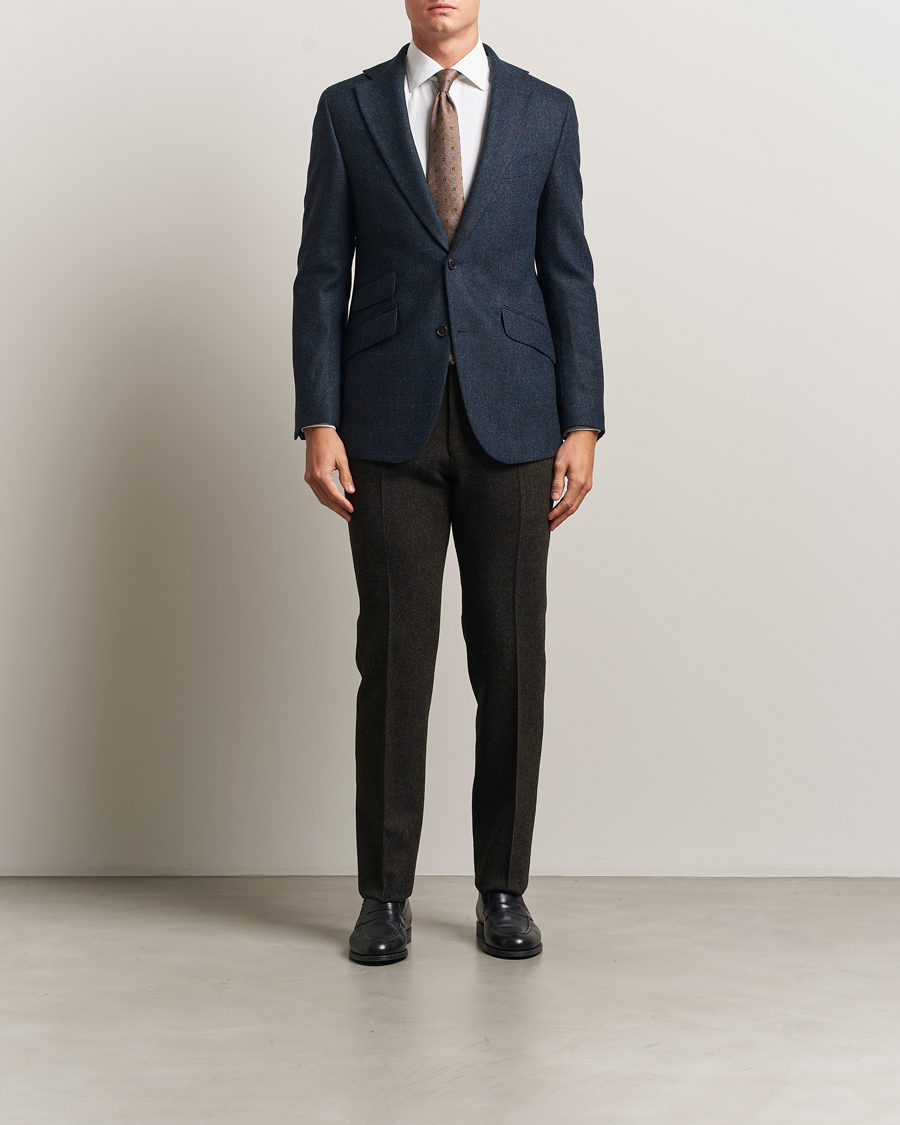 Heren | Blazers | Walker Slater | Edward Lambswool Windowpane Blazer Navy