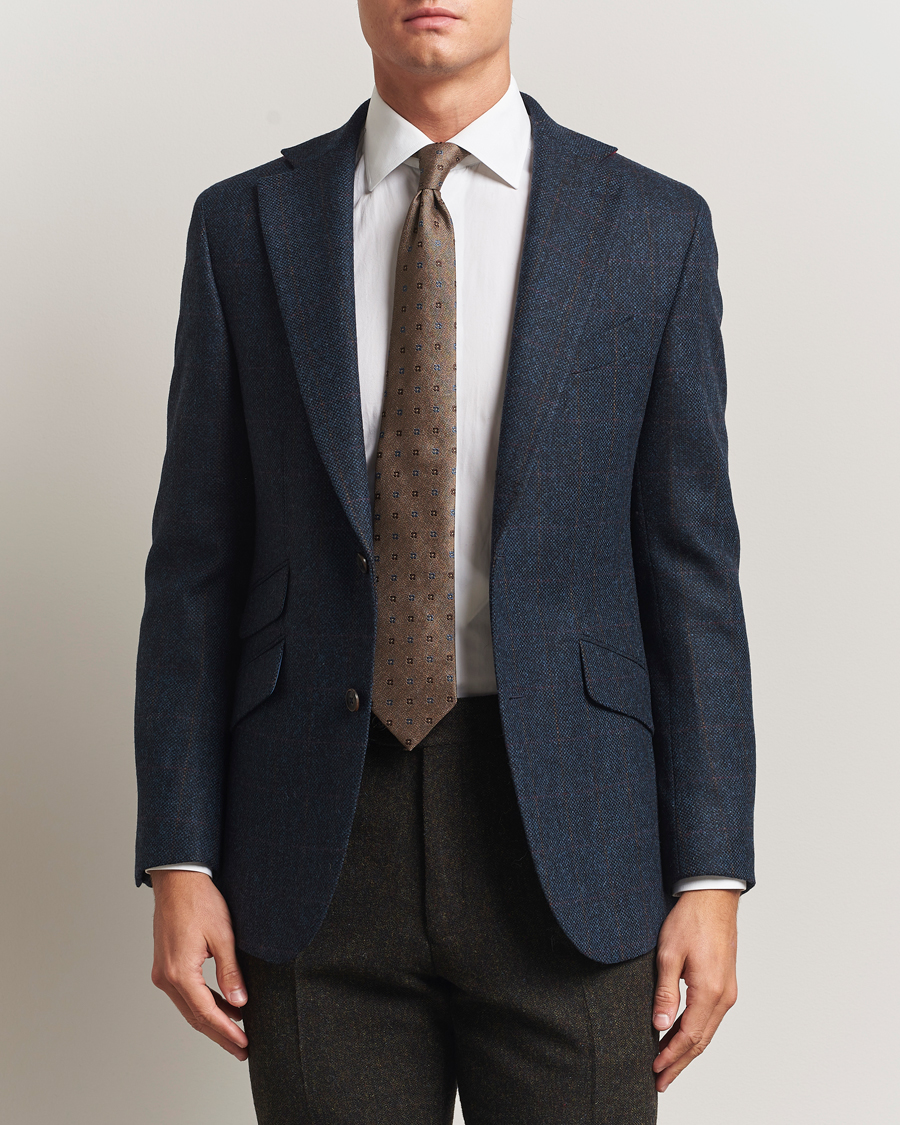 Heren | Blazers | Walker Slater | Edward Lambswool Windowpane Blazer Navy