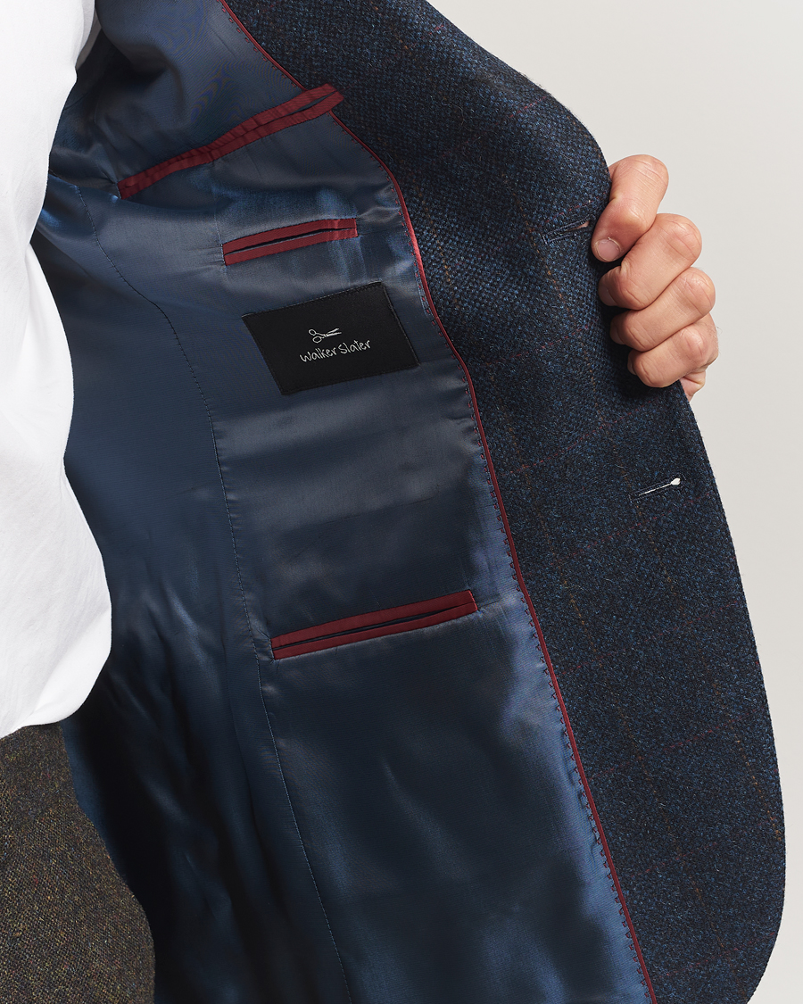 Heren | Blazers | Walker Slater | Edward Lambswool Windowpane Blazer Navy