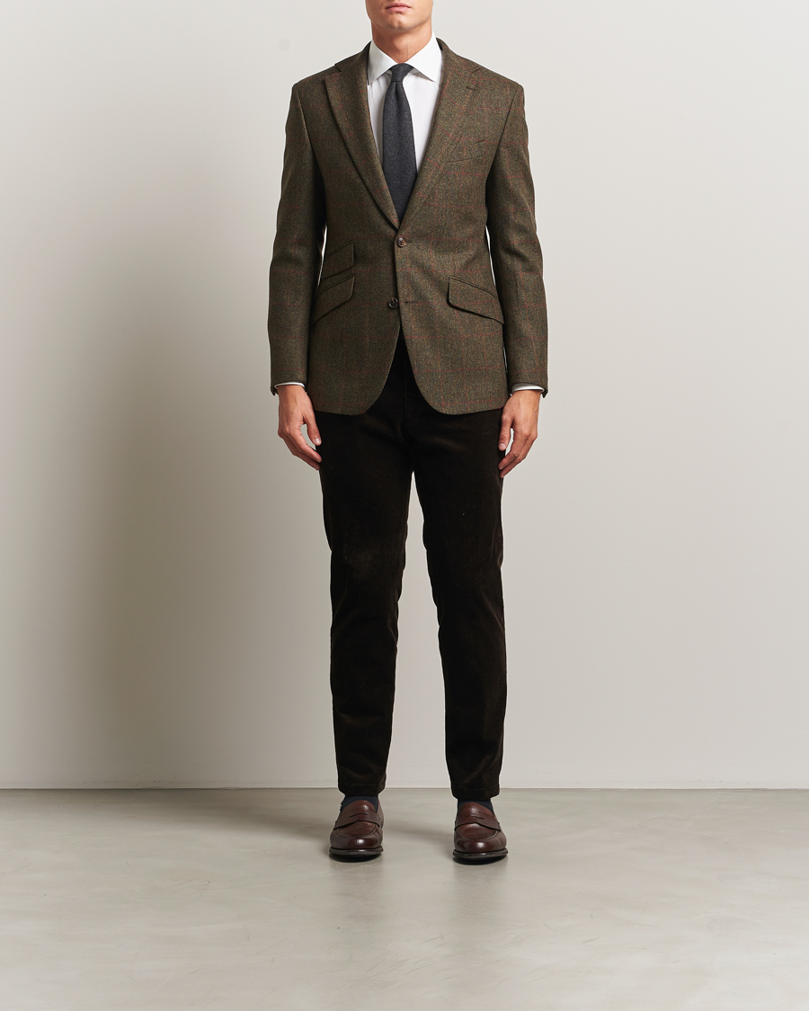 Heren | Blazers | Walker Slater | Edward Lambswool Windowpane Blazer Dark Green