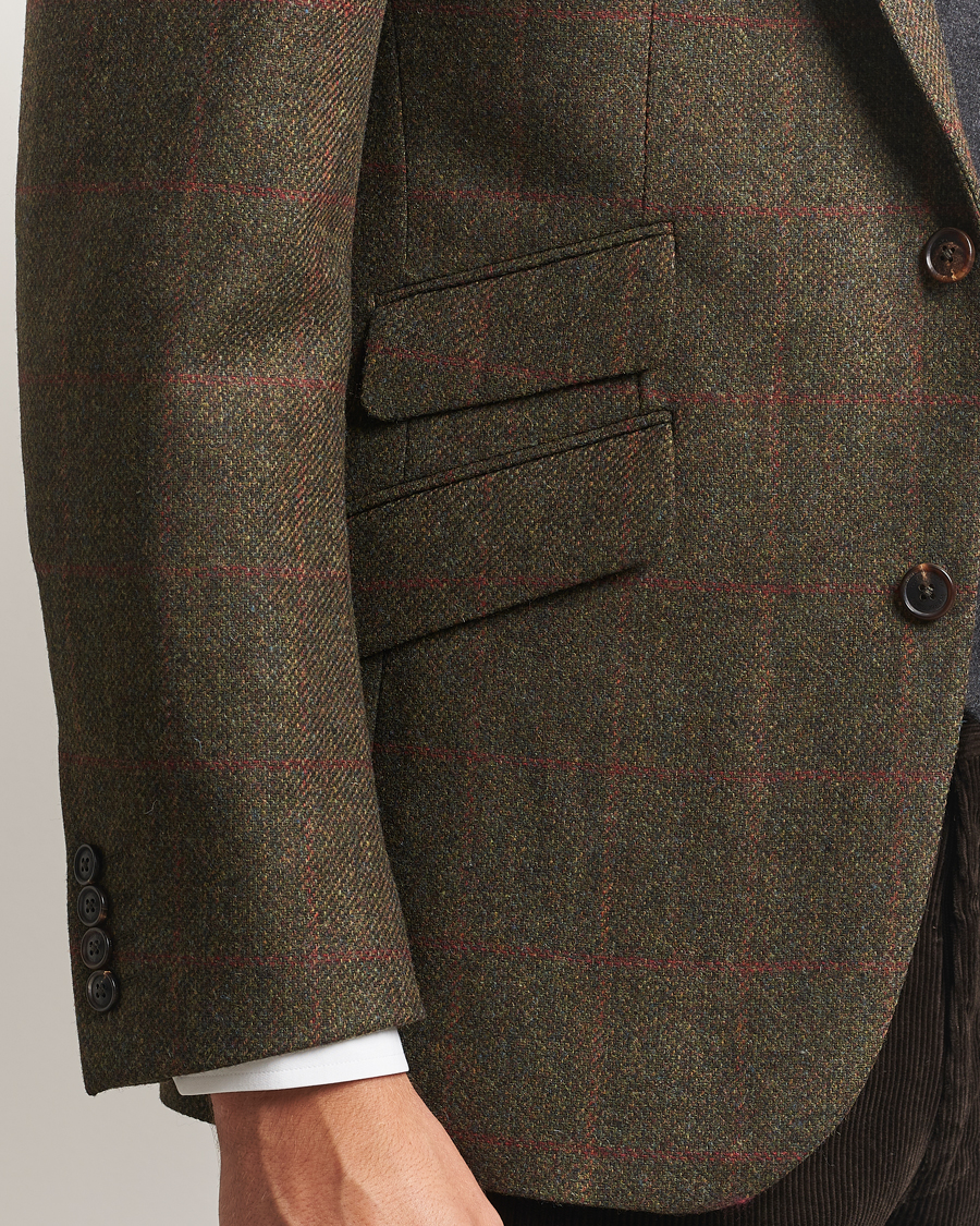 Heren | Blazers | Walker Slater | Edward Lambswool Windowpane Blazer Dark Green