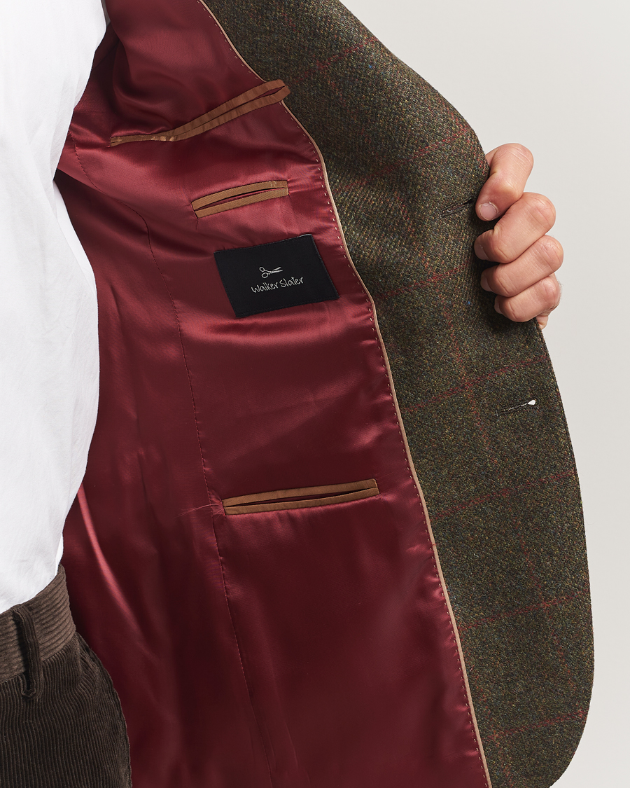 Heren | Blazers | Walker Slater | Edward Lambswool Windowpane Blazer Dark Green
