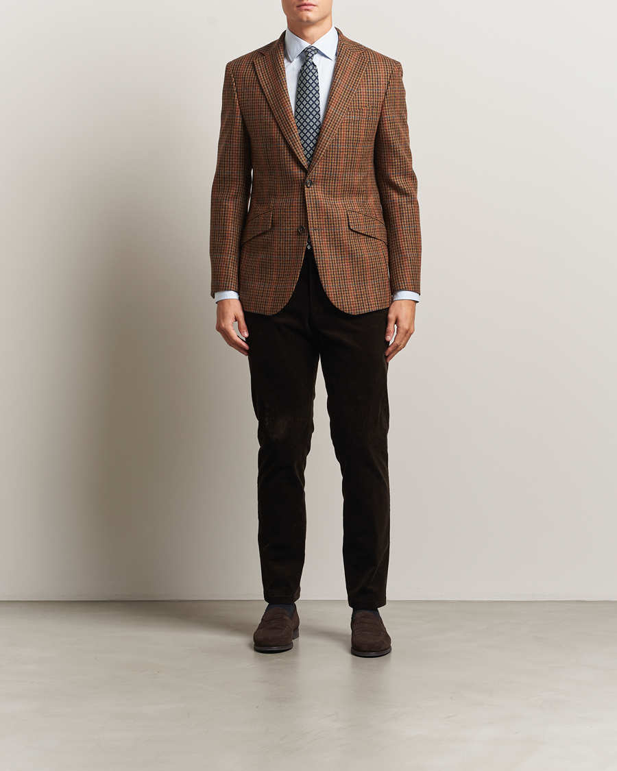 Heren | Blazers | Walker Slater | Edward Lambswool Dogtooth Blazer Brown