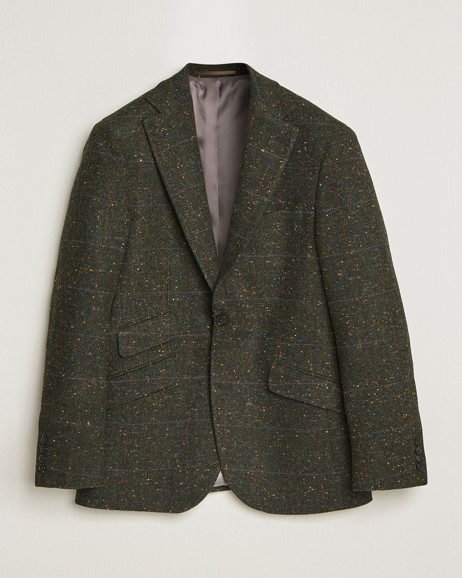 Heren | Blazers | Walker Slater | Edward Lambswool Donegal Windowpane Blazer Dark Green