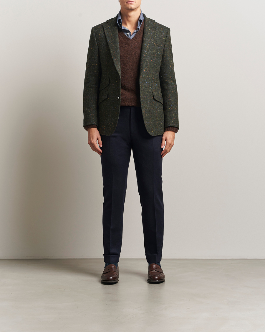 Heren | Blazers | Walker Slater | Edward Lambswool Donegal Windowpane Blazer Dark Green