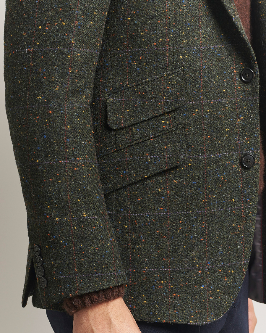Heren | Blazers | Walker Slater | Edward Lambswool Donegal Windowpane Blazer Dark Green