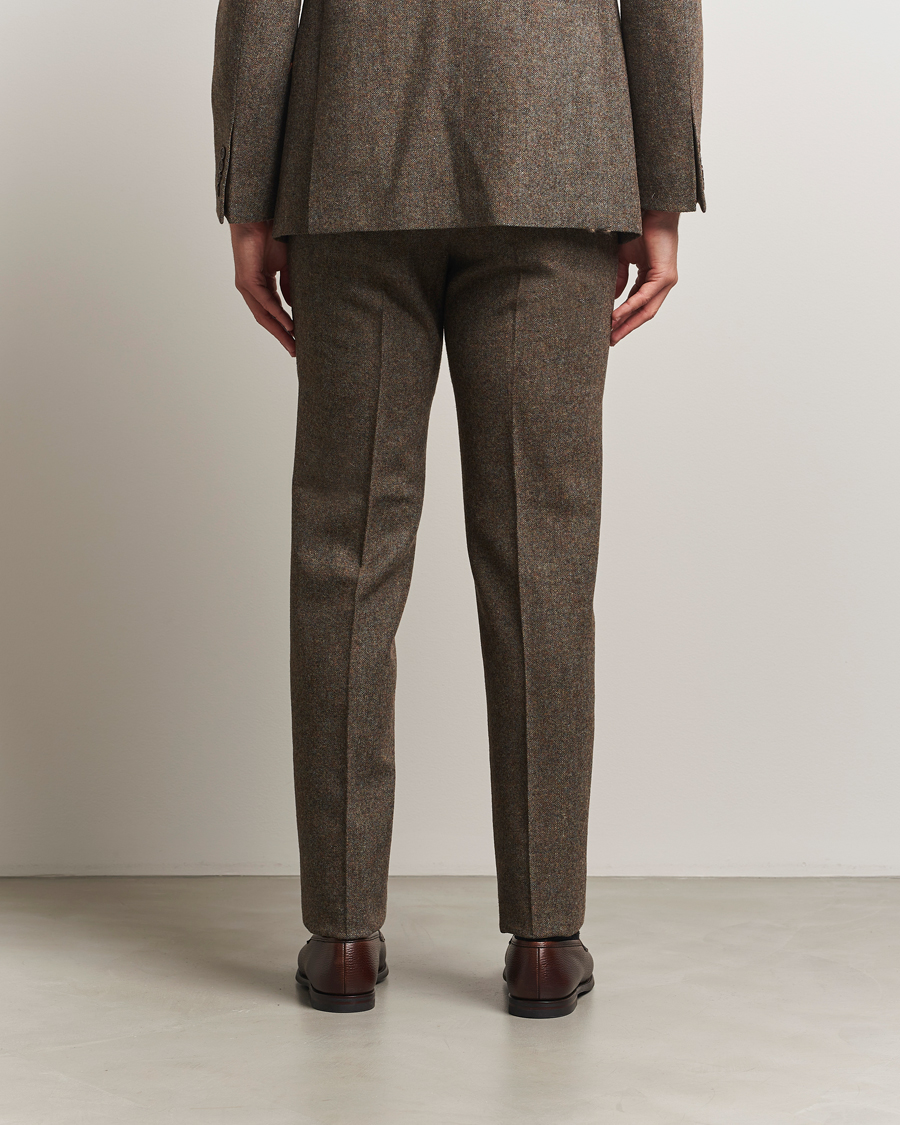 Heren | Broeken | Walker Slater | Edward Shetland Wool Donegal Trousers Dark Green