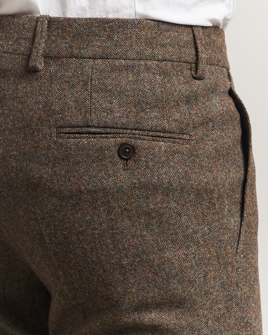 Heren | Broeken | Walker Slater | Edward Shetland Wool Donegal Trousers Dark Green
