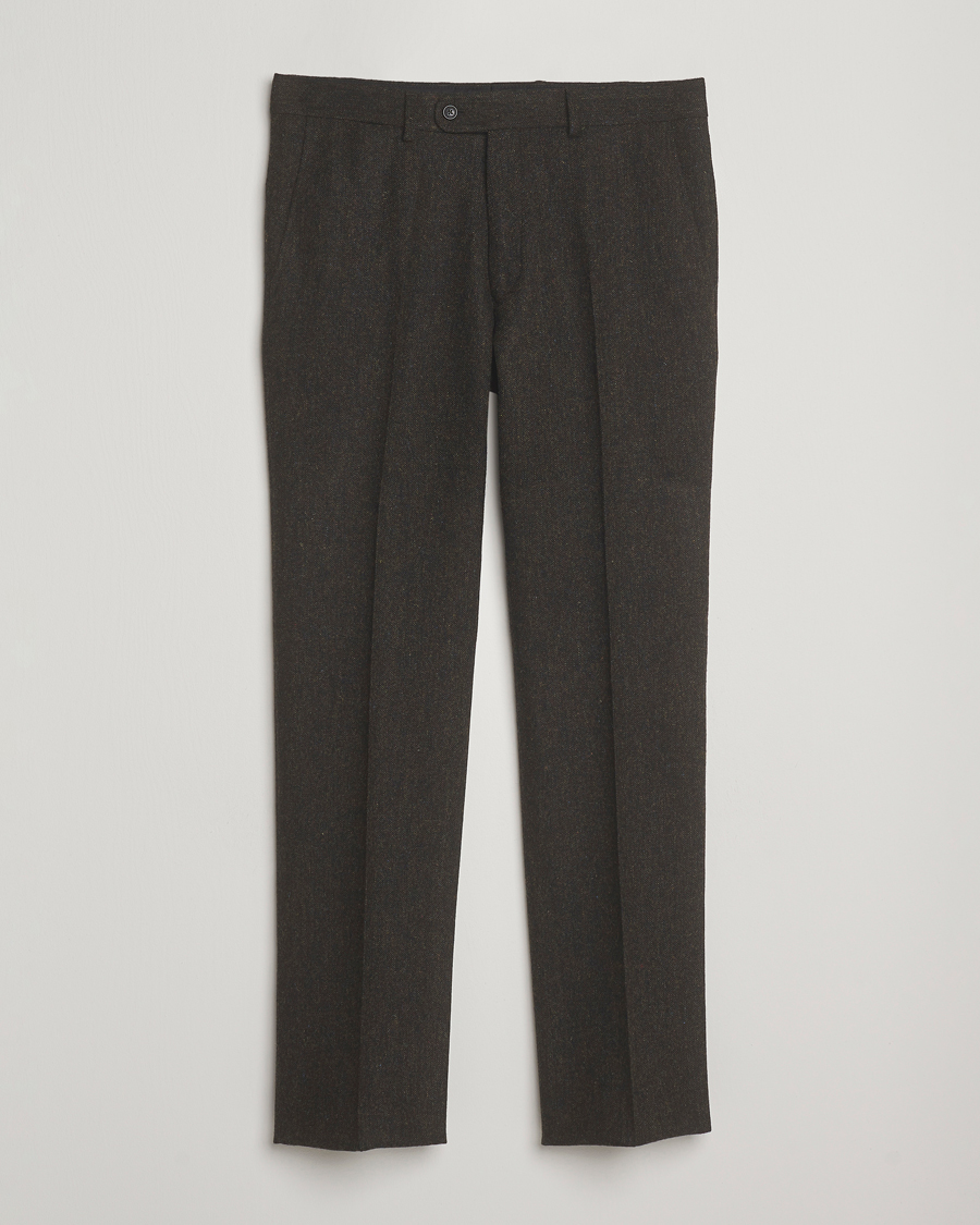 Heren | Broeken | Walker Slater | Edward Shetland Wool Donegal Trousers Dark Brown