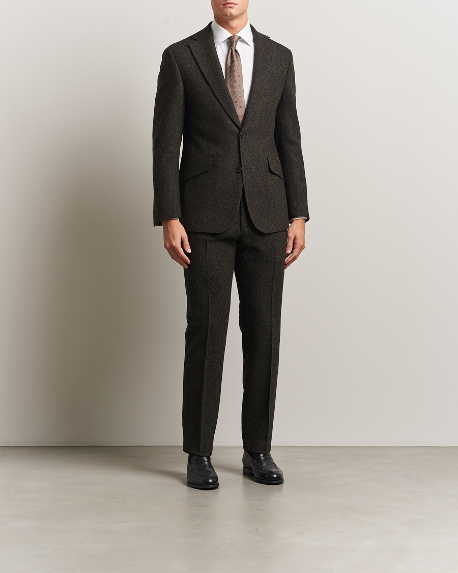 Heren | Broeken | Walker Slater | Edward Shetland Wool Donegal Trousers Dark Brown