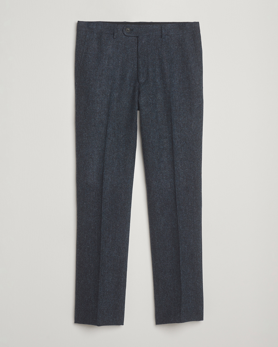 Heren | Broeken | Walker Slater | Edward Shetland Wool Donegal Trousers Navy