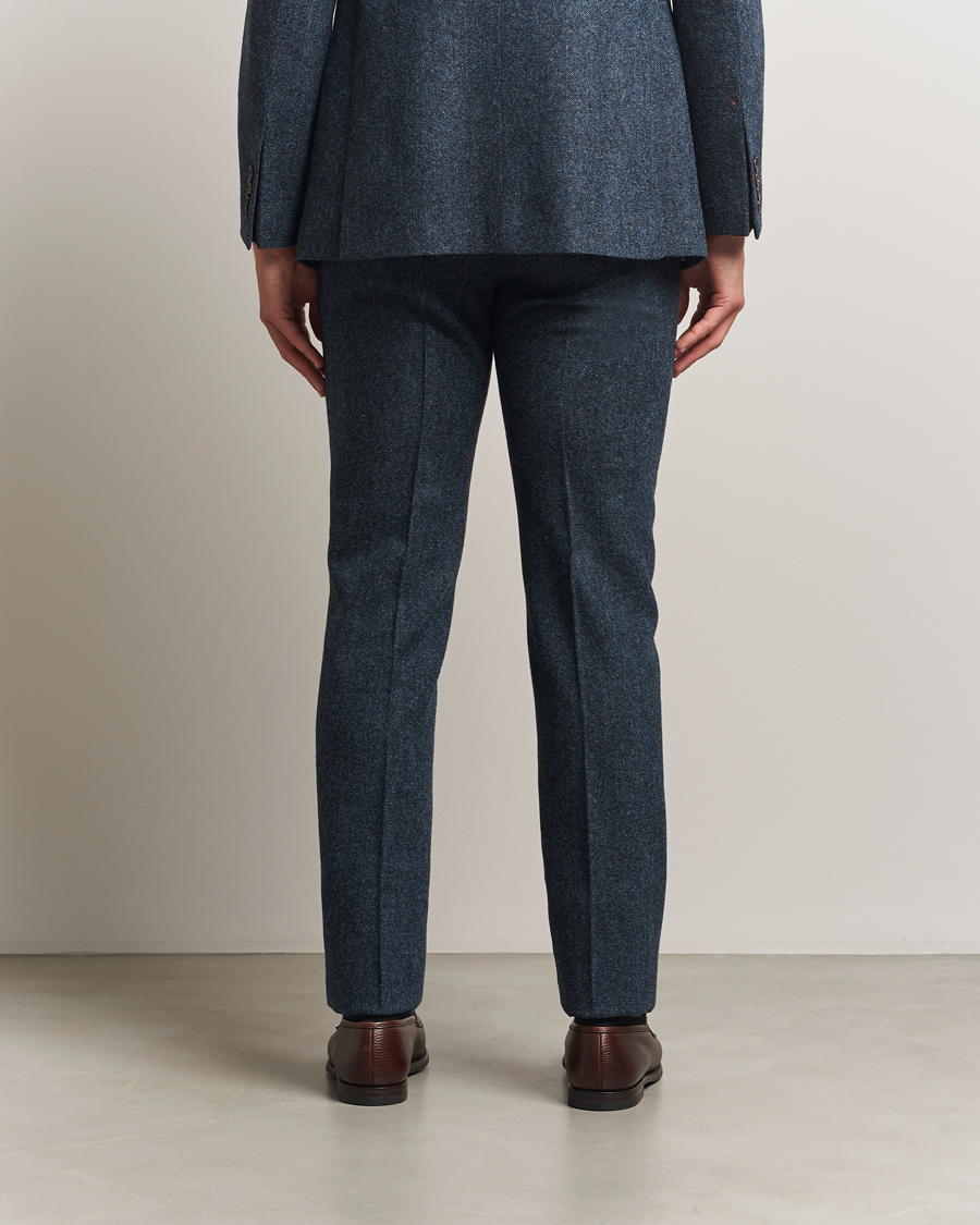 Heren | Broeken | Walker Slater | Edward Shetland Wool Donegal Trousers Navy