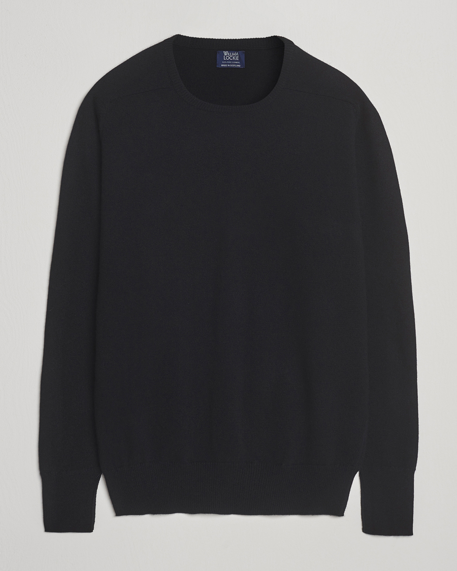 Heren | Truien | William Lockie | Melrose Cashmere Crew Neck Black