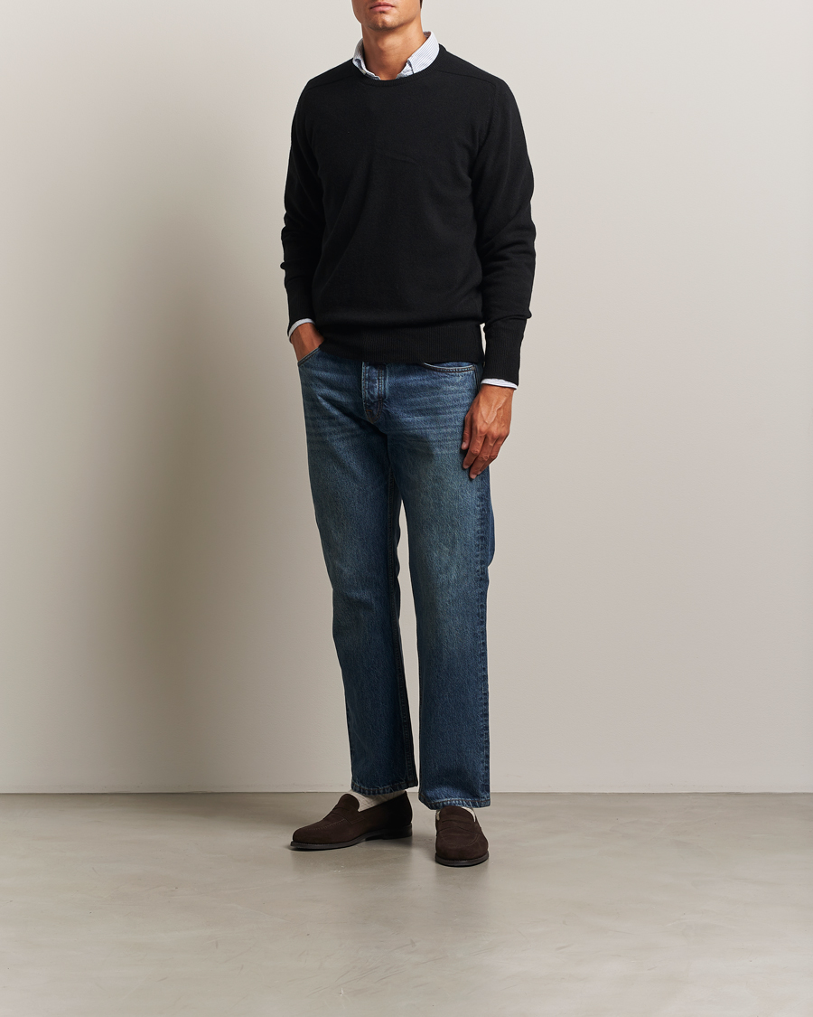 Heren | Truien | William Lockie | Melrose Cashmere Crew Neck Black