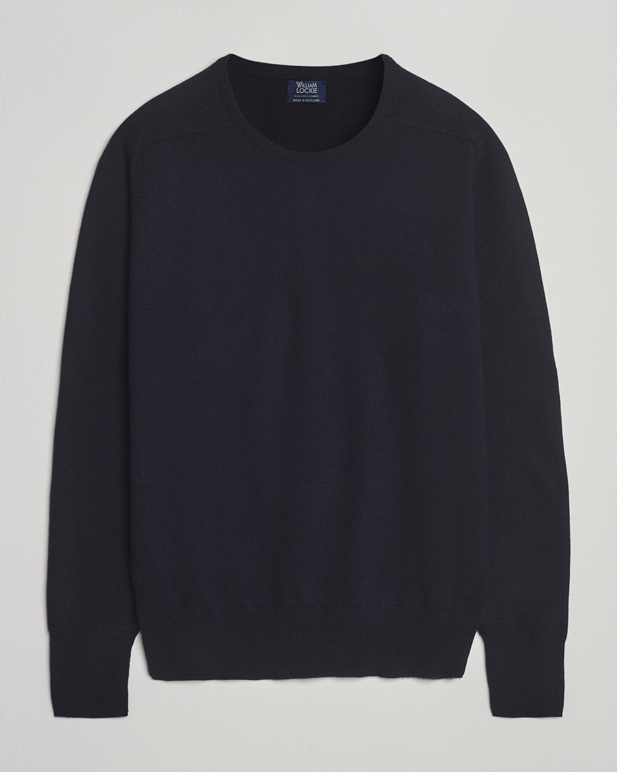 Heren | Truien | William Lockie | Melrose Cashmere Crew Neck Dark Navy
