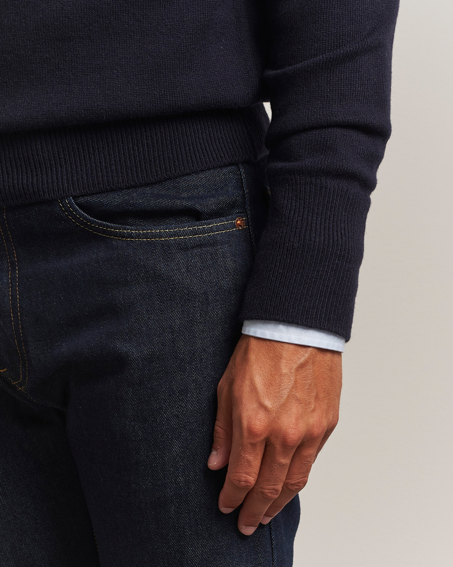 Heren | Truien | William Lockie | Melrose Cashmere Crew Neck Dark Navy