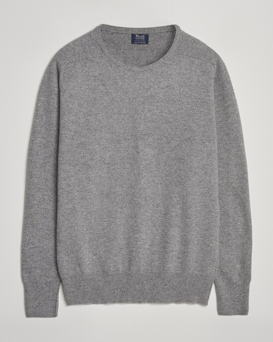 Heren | Truien | William Lockie | Melrose Cashmere Crew Neck Grey