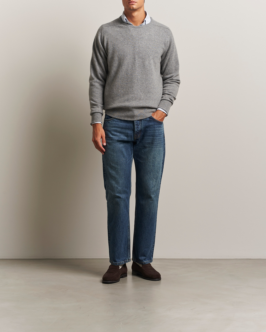 Heren | Truien | William Lockie | Melrose Cashmere Crew Neck Grey