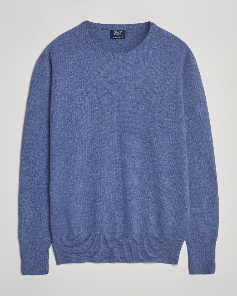 Heren | Truien | William Lockie | Melrose Cashmere Crew Neck Blue