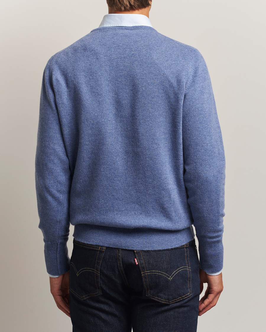 Heren | Truien | William Lockie | Melrose Cashmere Crew Neck Blue