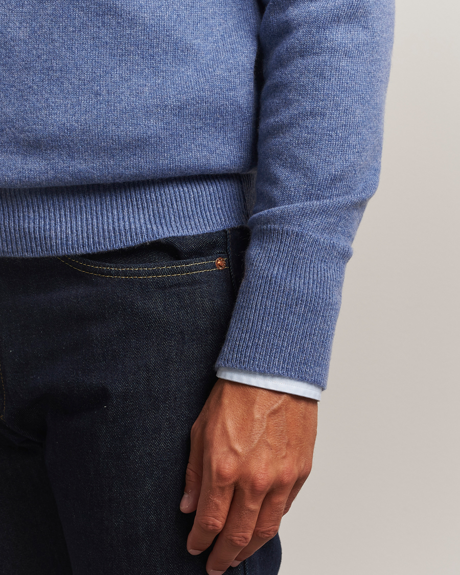 Heren | Truien | William Lockie | Melrose Cashmere Crew Neck Blue