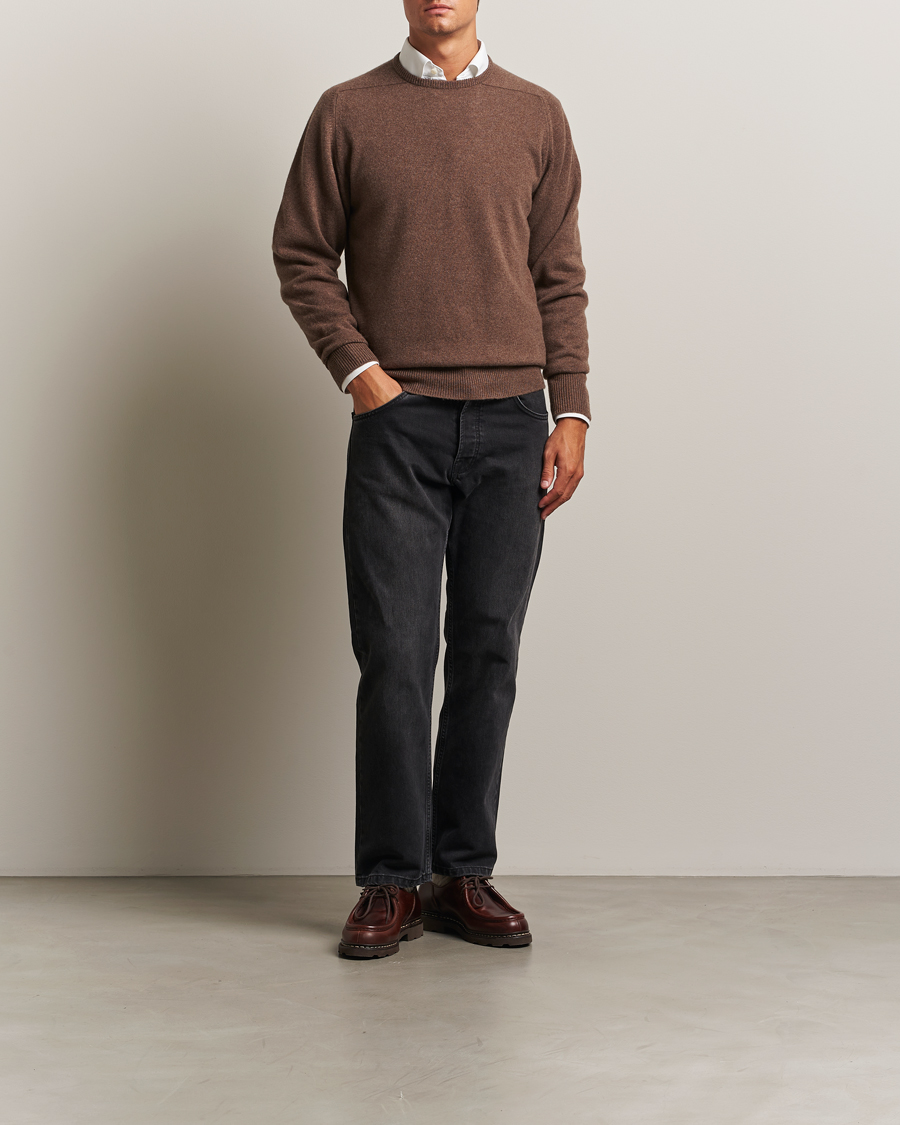 Heren | Truien | William Lockie | Melrose Cashmere Crew Neck Mocha