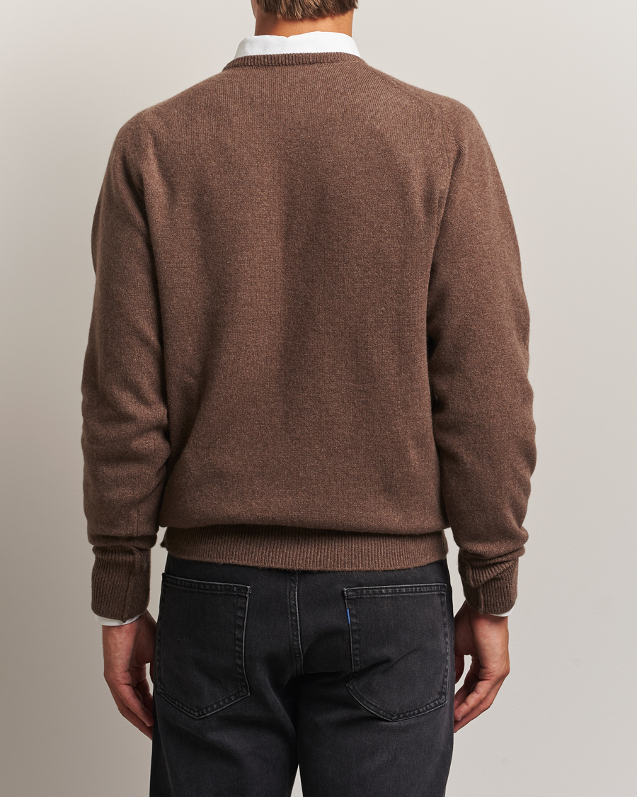Heren | Truien | William Lockie | Melrose Cashmere Crew Neck Mocha