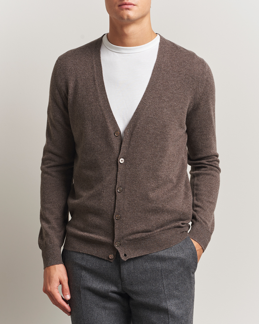 Heren | Truien | Gran Sasso | Wool/Cashmere Cardigan Brown Melange