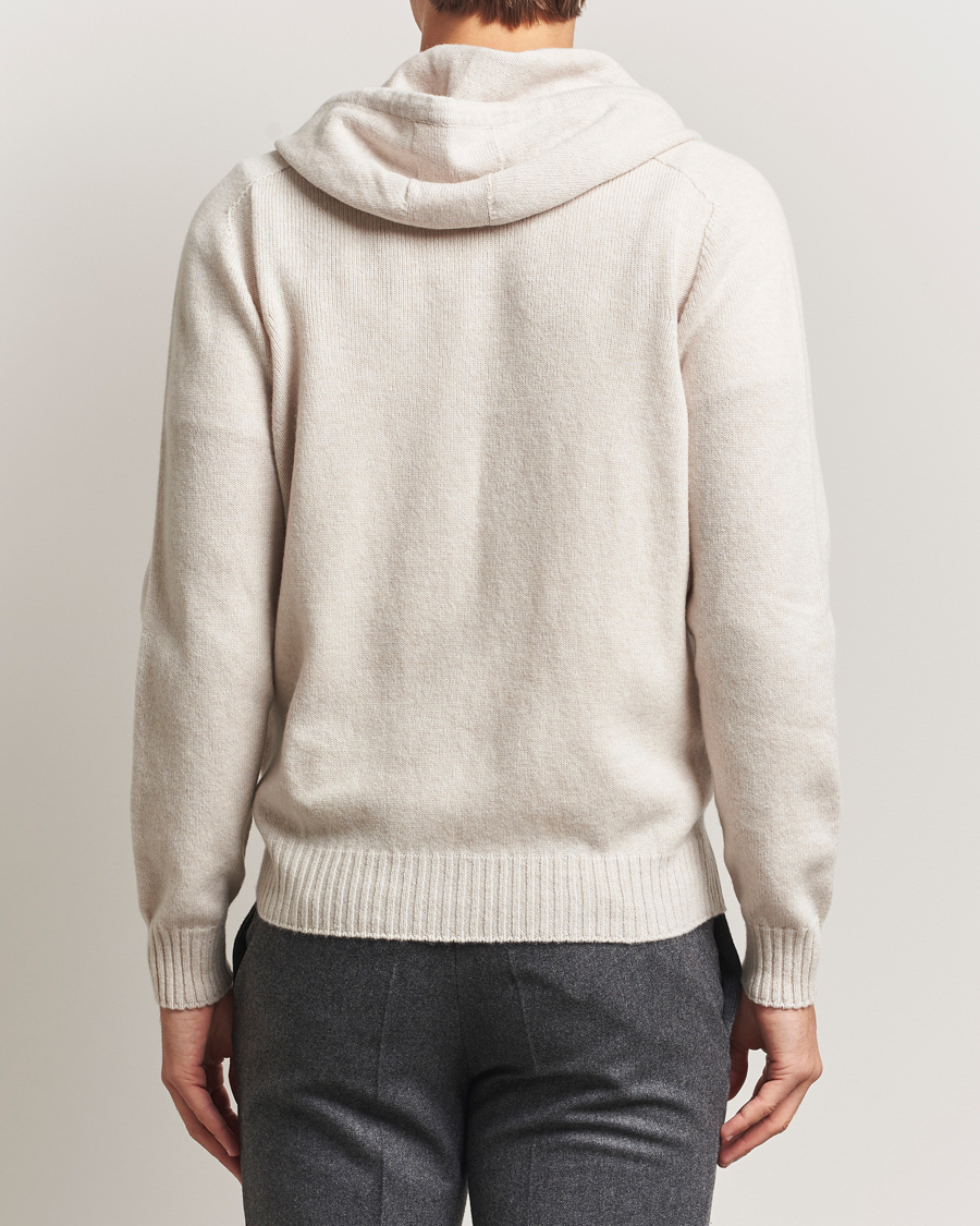 Heren | Truien | Gran Sasso | Full Zip Wool Hoodie Cream