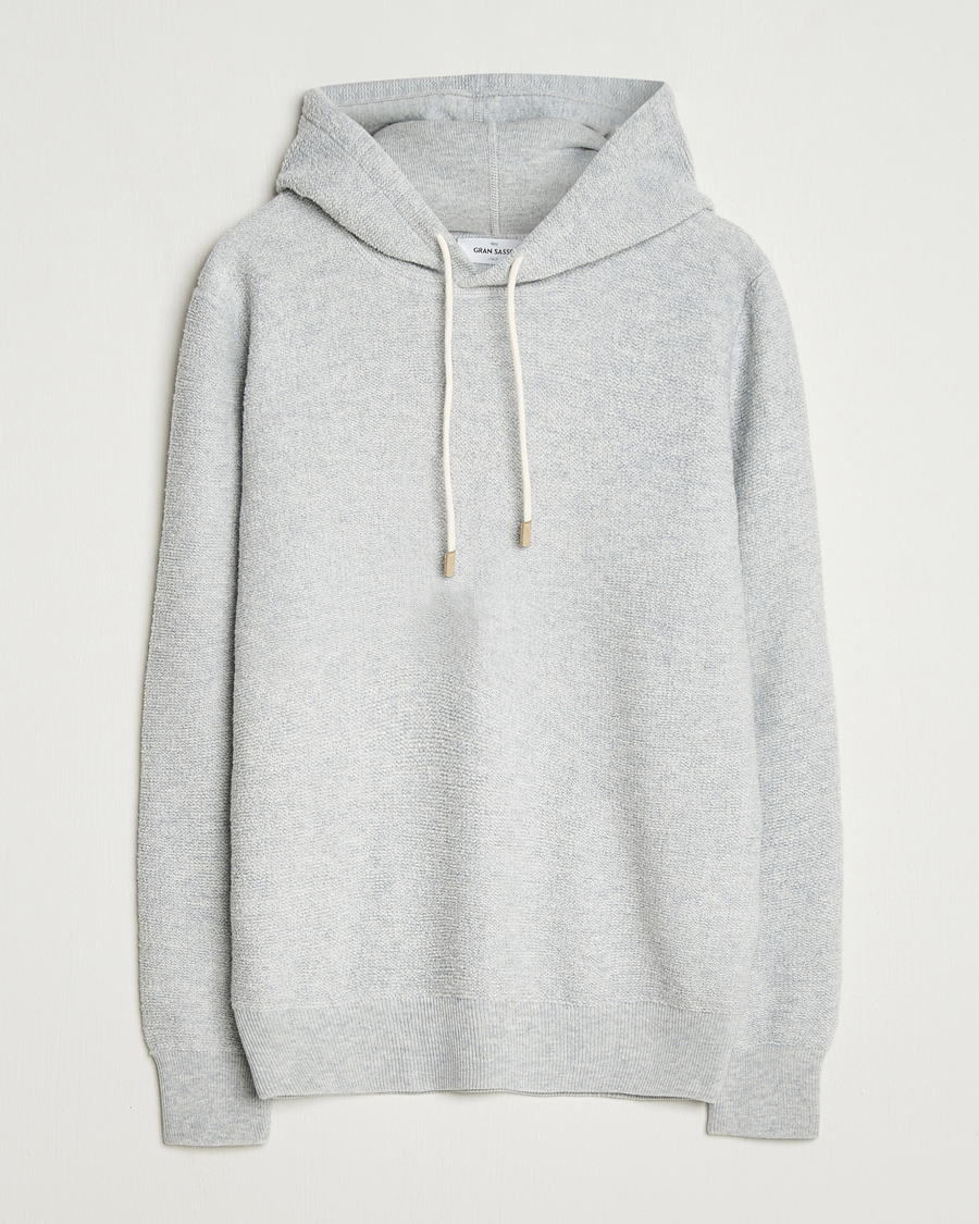 Heren | Truien | Gran Sasso | Boiled Wool Hoodie Light Grey Melange
