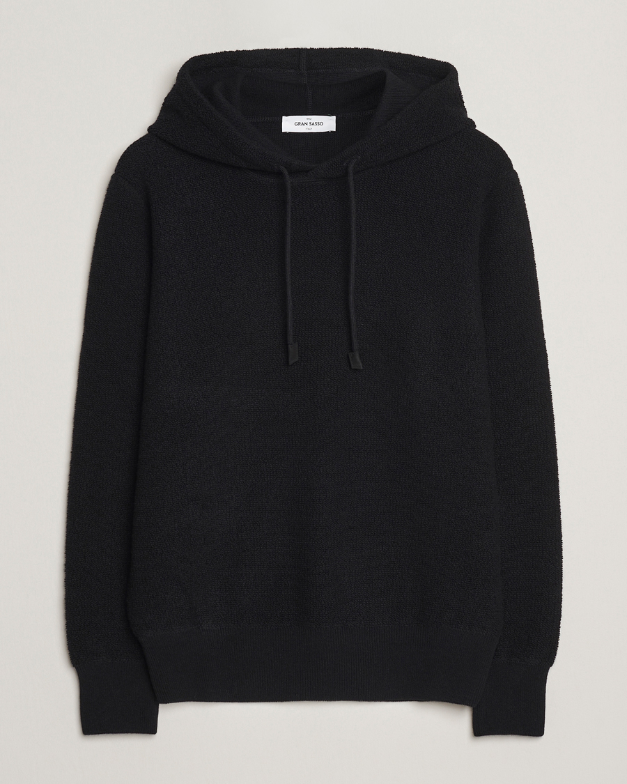 Heren | Truien | Gran Sasso | Boiled Wool Hoodie Black