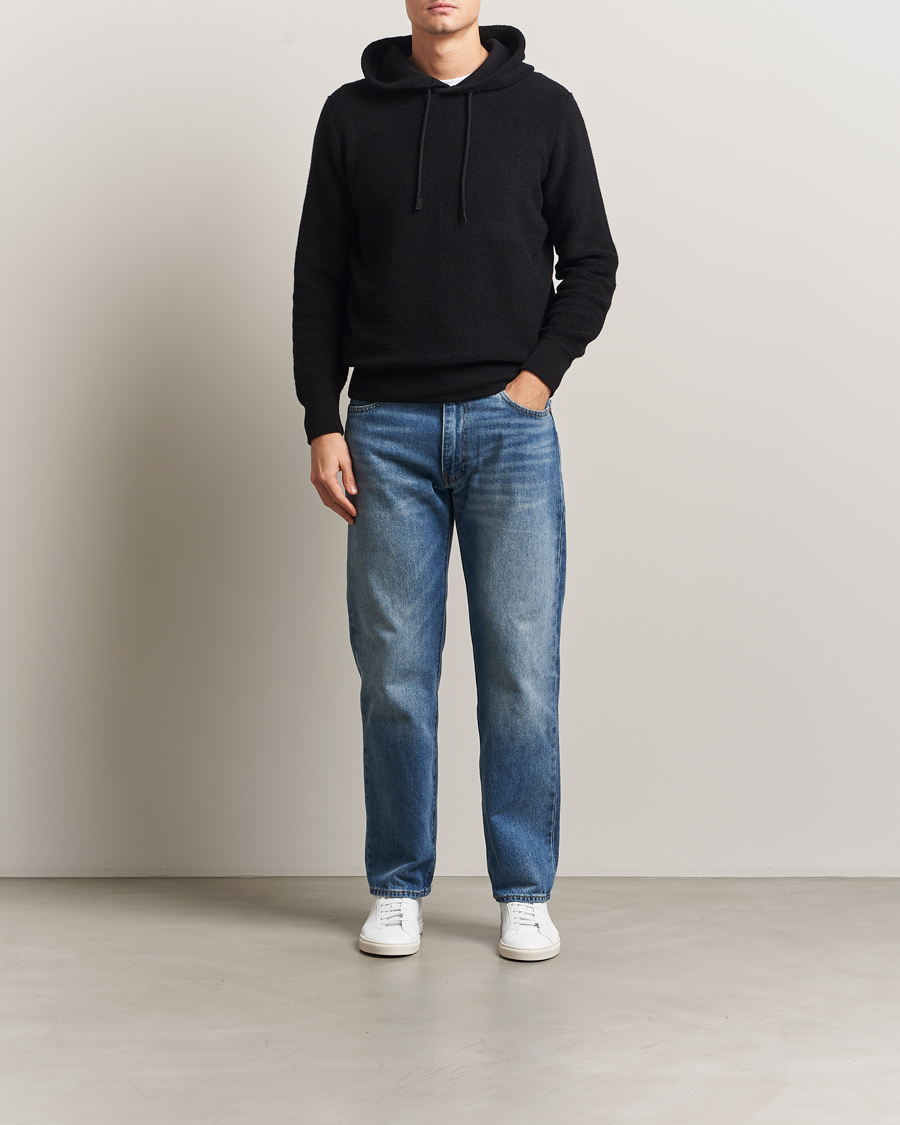 Heren | Truien | Gran Sasso | Boiled Wool Hoodie Black