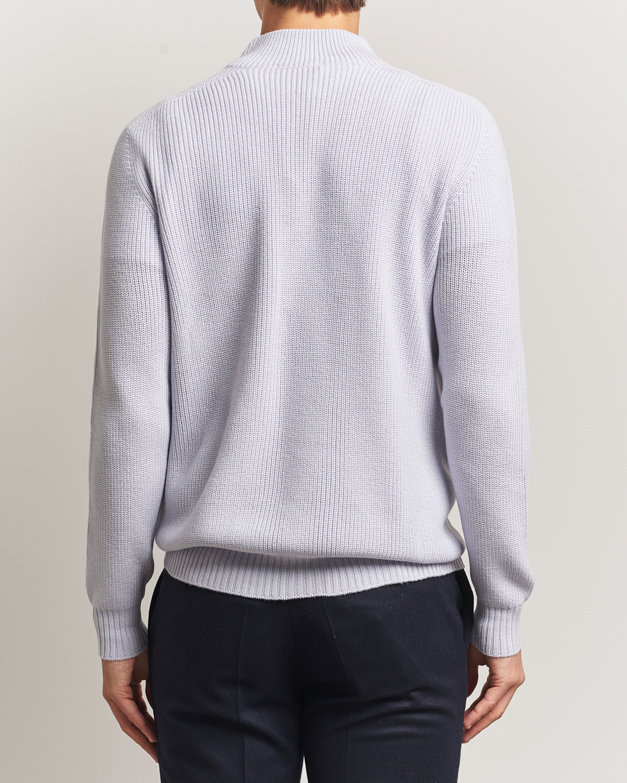 Heren | Truien | Gran Sasso | Rainwool Half Zip Light Lavendel