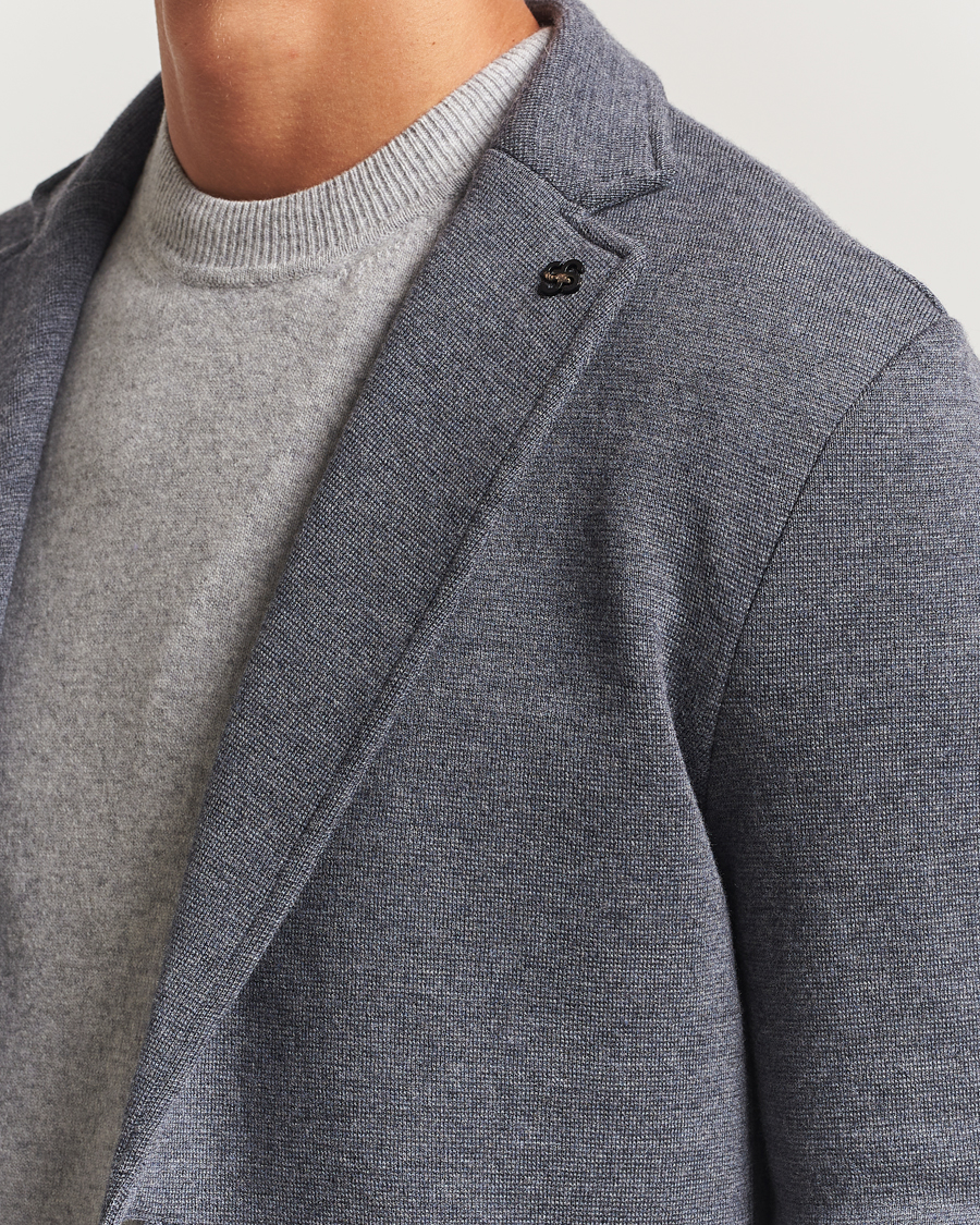 Heren | Blazers | Gran Sasso | Rainwool Knitted Blazer Grey Melange