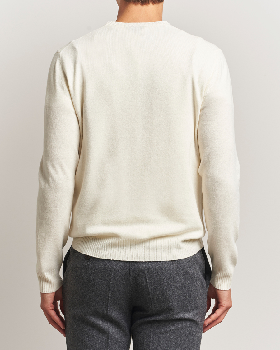 Heren | Truien | Gran Sasso | Wool/Cashmere Washed Crew Neck Cream Melange