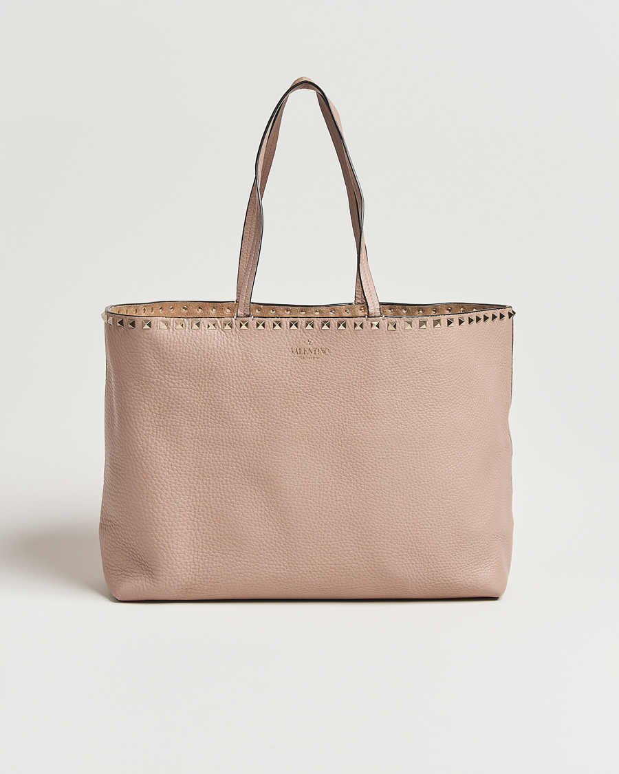 Heren | Pre-Owned & Vintage Bags | Valentino Pre-Owned | Medium Rockstud Tote Bag Poudre
