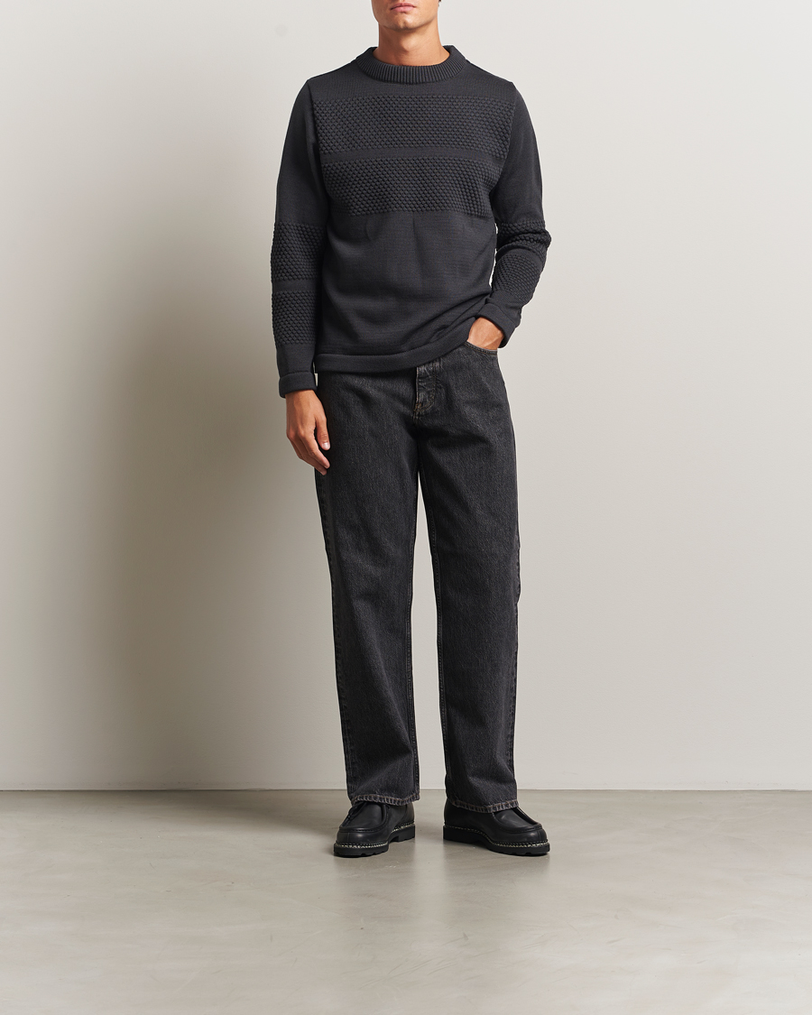 Heren | Truien | S.N.S. Herning | Fisherman Wool Crew Neck Molten Grey
