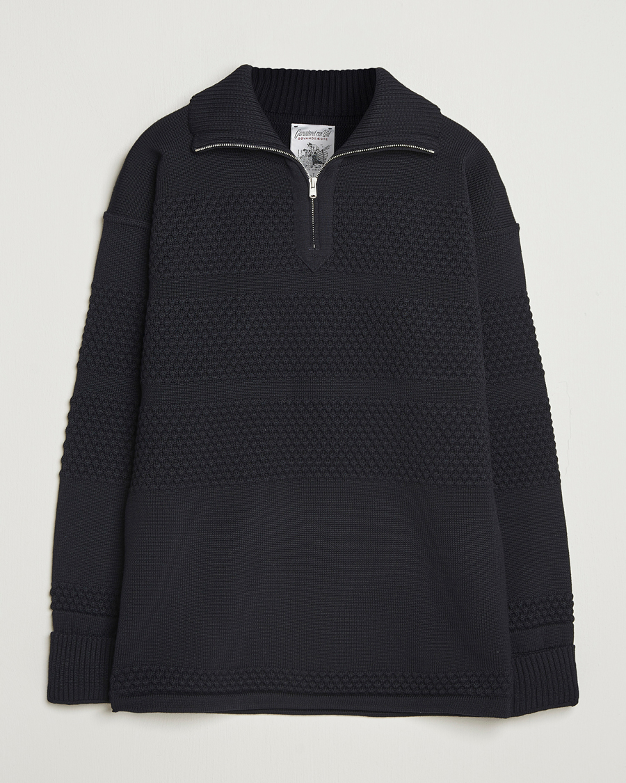 Heren | Truien | S.N.S. Herning | Fisherman Wool Short Zip Navy