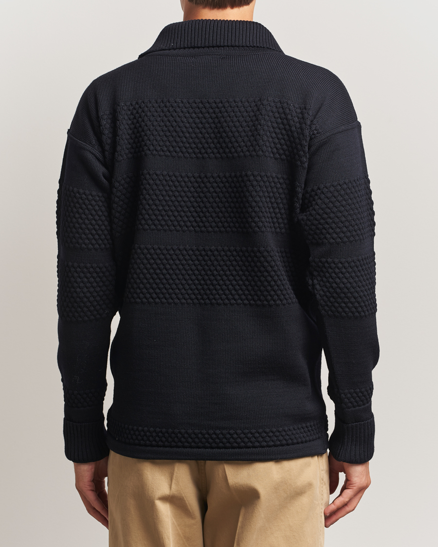 Heren | Truien | S.N.S. Herning | Fisherman Wool Short Zip Navy