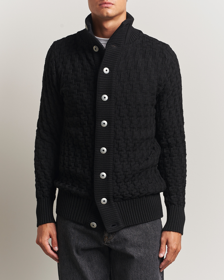 Heren | Truien | S.N.S. Herning | Stark Wool Cable Cardigan Black