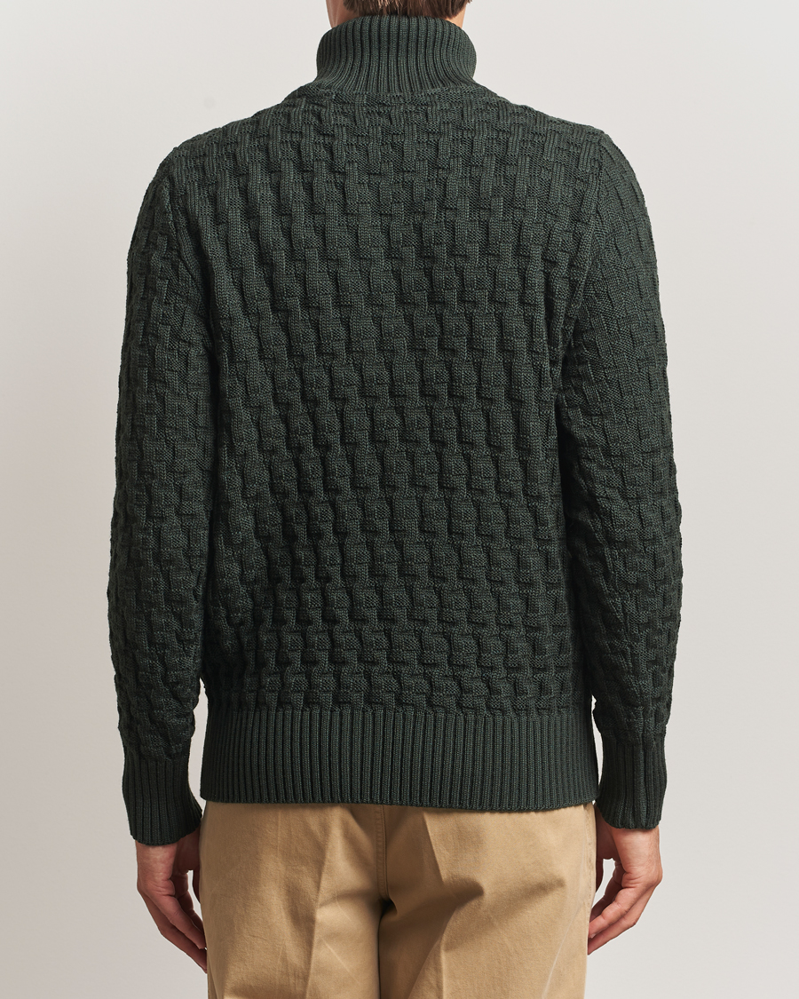 Heren | Truien | S.N.S. Herning | Stark Wool Cable Cardigan Dark Forest Green
