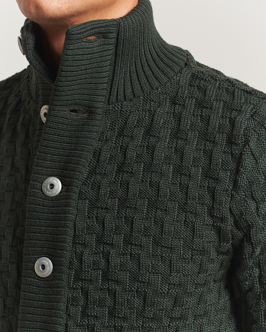 Heren | Truien | S.N.S. Herning | Stark Wool Cable Cardigan Dark Forest Green