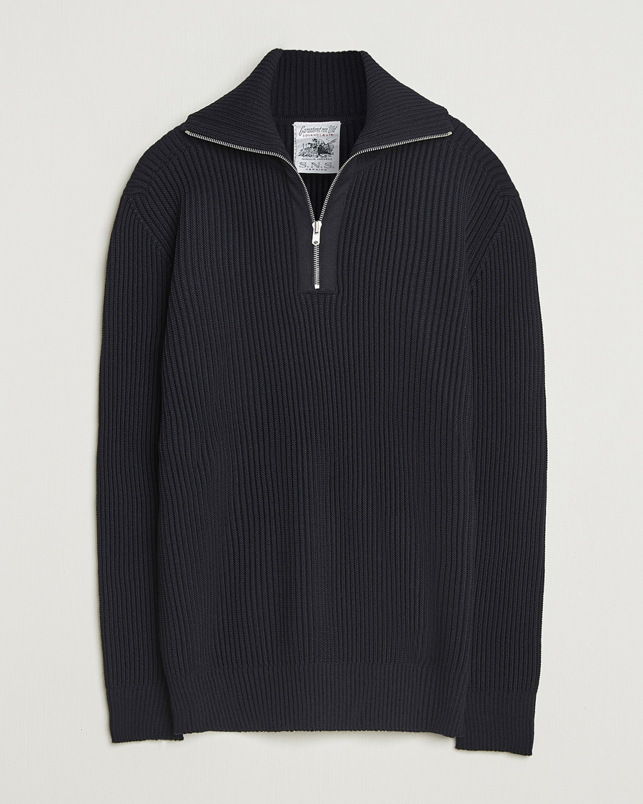 Heren | Truien | S.N.S. Herning | Fender Wool Half-Zip Navy