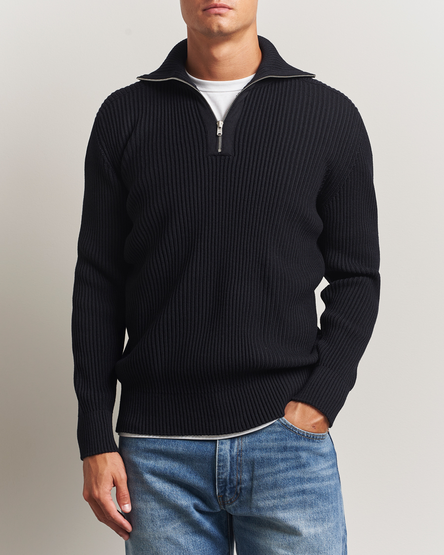 Heren | Truien | S.N.S. Herning | Fender Short Zip Navy Blue