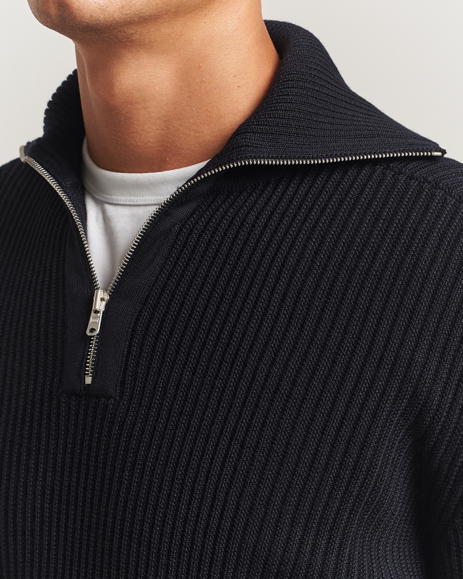 Heren | Truien | S.N.S. Herning | Fender Short Zip Navy Blue