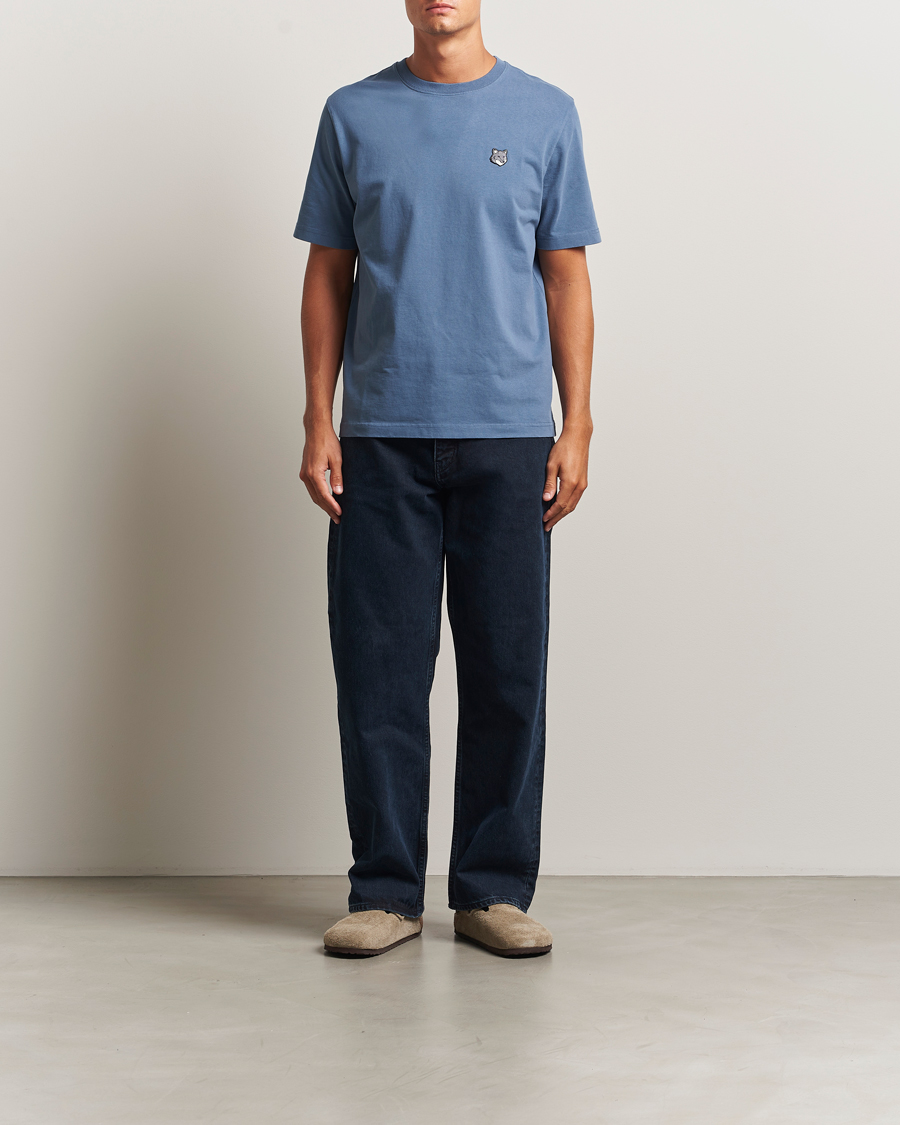 Heren | T-shirts | Maison Kitsuné | Grey Fox Head T-Shirt Seine Blue