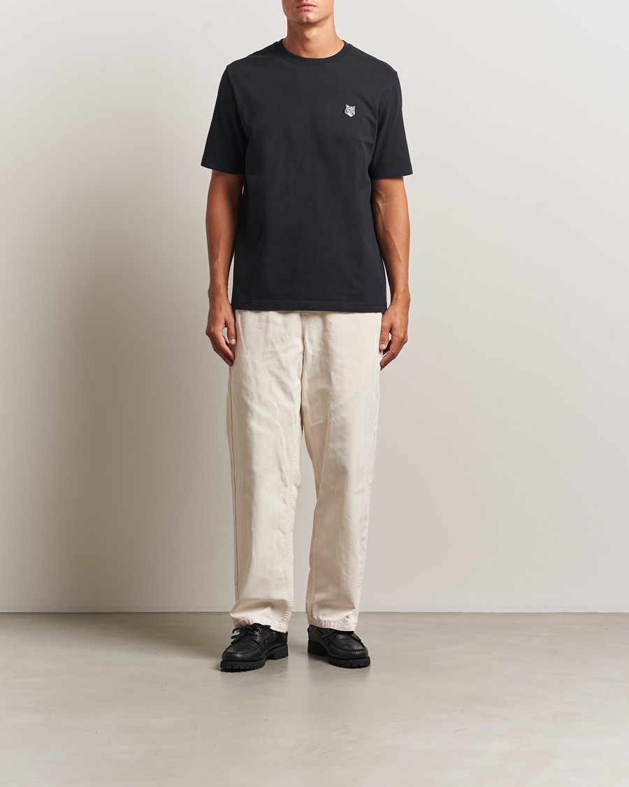 Heren | T-shirts | Maison Kitsuné | Grey Fox Head T-Shirt Black