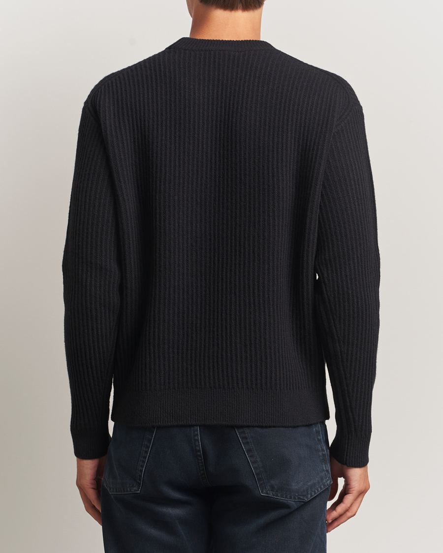Heren | Truien | Maison Kitsuné | Tonal Fox Head Wool Ribbed Sweater Black