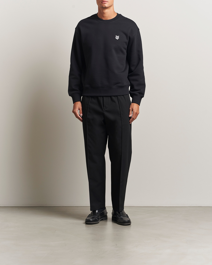 Heren | Broeken | Maison Kitsuné | Cotton Twill Pleated Drawstring Trousers Black