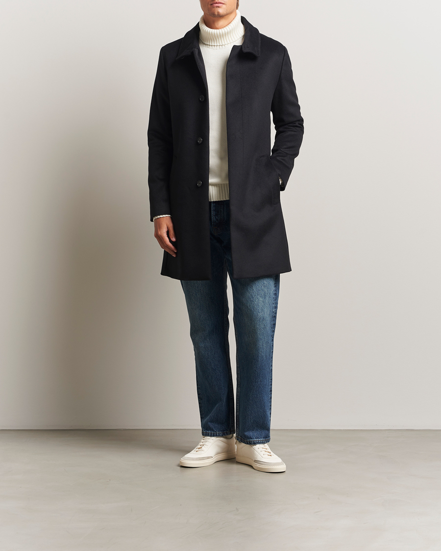 Heren | Jassen | Tiger of Sweden | Aleric Wool/Cashmere Stand Up Coat Black